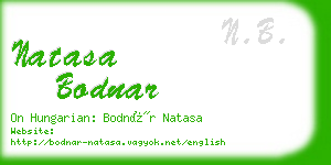 natasa bodnar business card